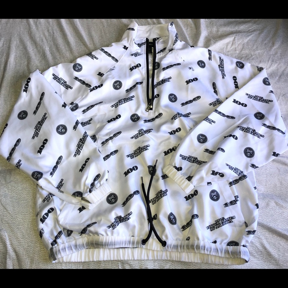 Oversized 100 Dollar Bill Print Sweatshirt